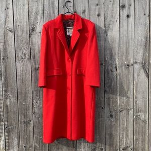 Vintage 1980´s Red London Fog Coat Size 14 petite